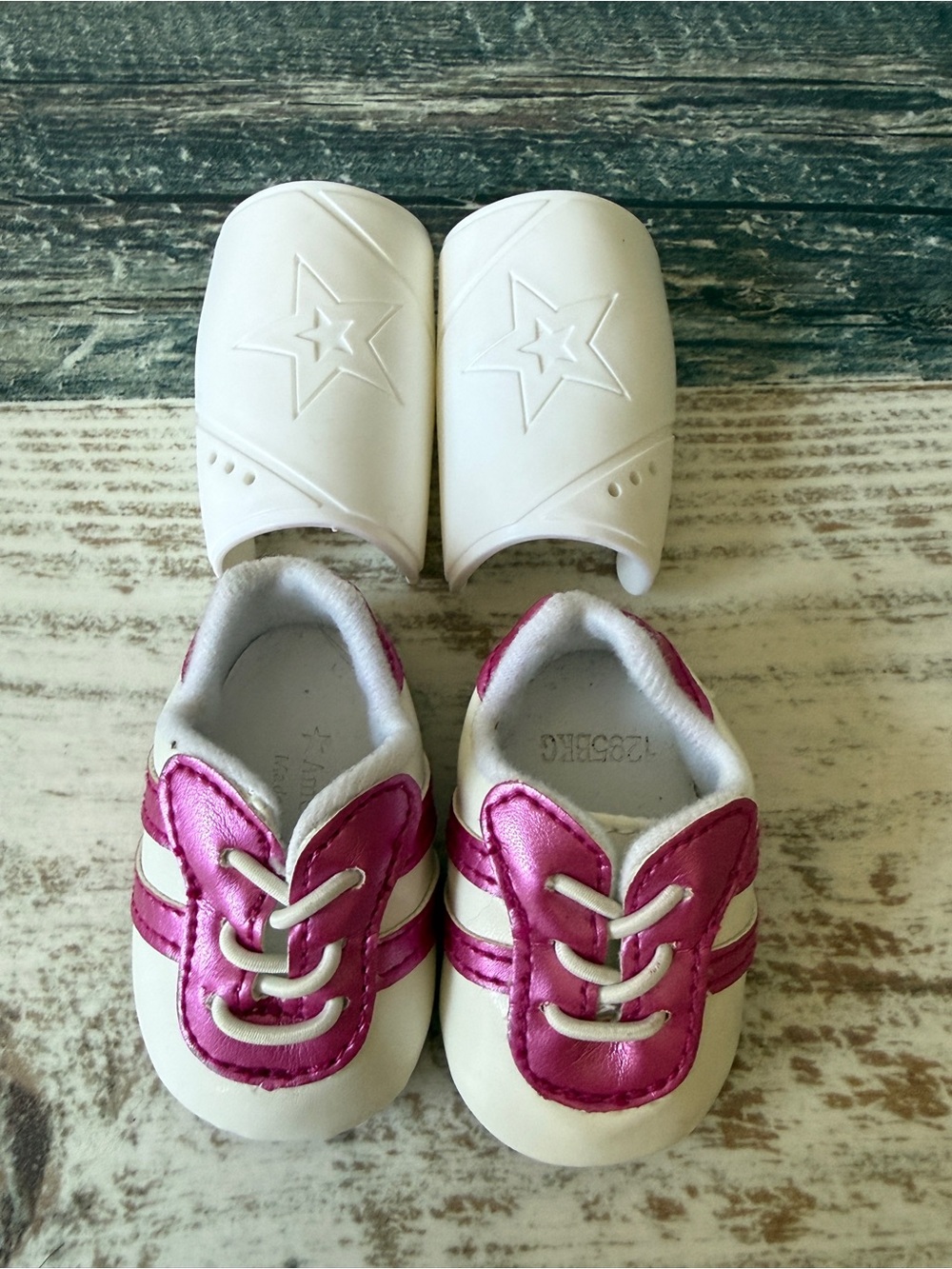 My American Girl Doll SOCCER TEAM Outfit - 18” Doll SHOES & Shin Guards Only